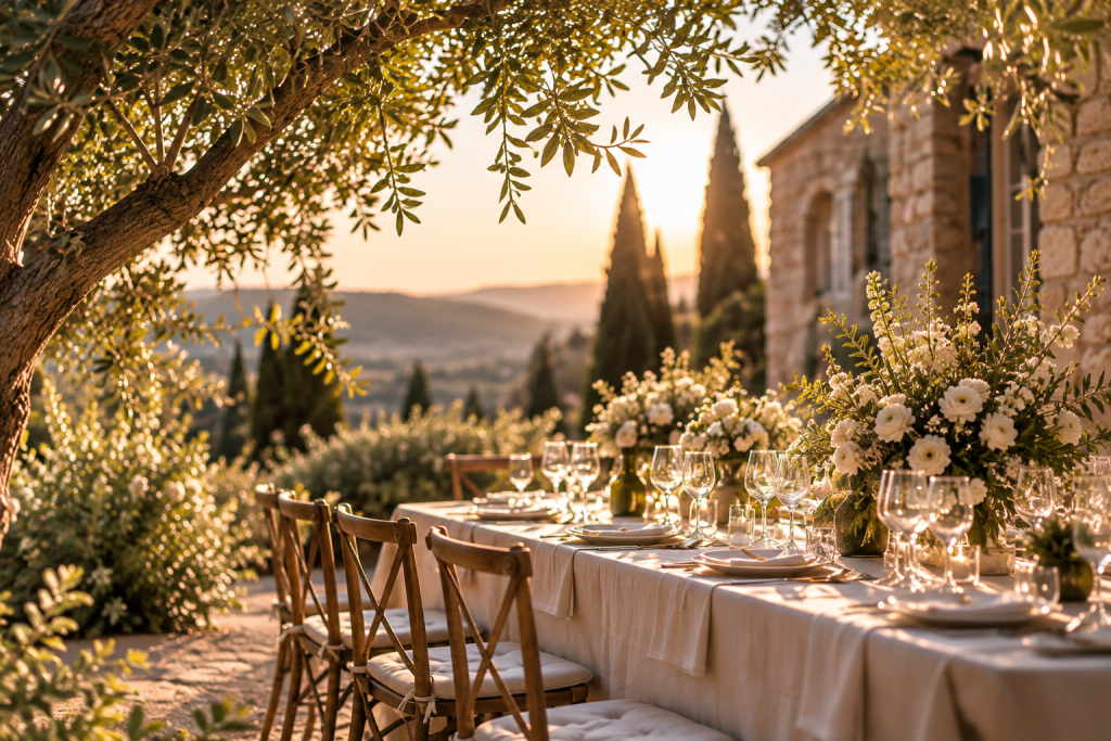 éception de mariage élégante en Provence dans un domaine en pierre