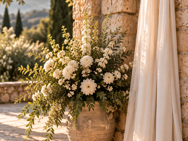 Décoration florale élégante dans un domaine provençal